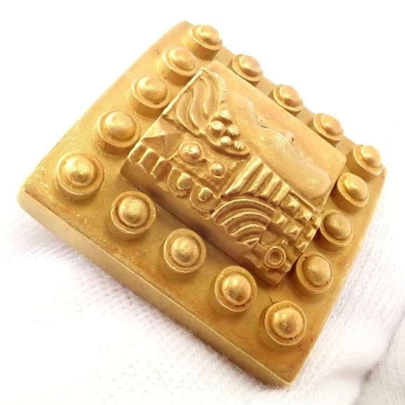 Authentic! Barry Kieselstein Cord 18k Yellow Gold Women Of The World Pin Brooch - Picture 7 of 9